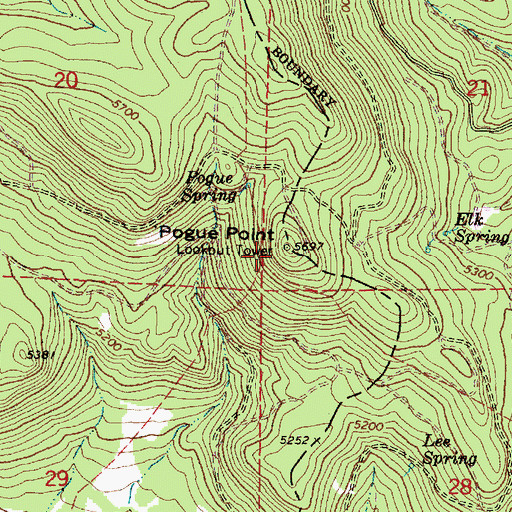 Topographic Map of Pogue Point, OR