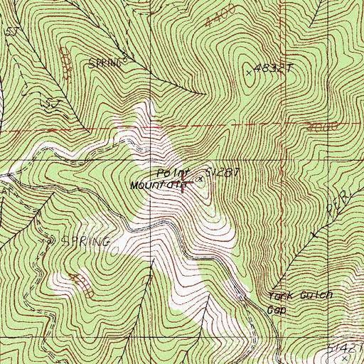 Topographic Map of Point Mountain, OR