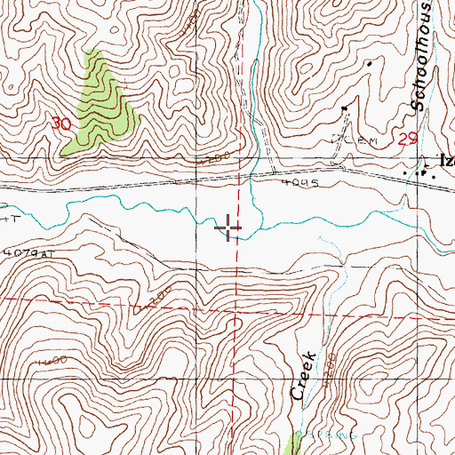 Topographic Map of Poison Creek, OR