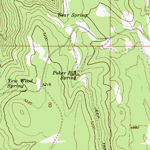 Topographic Map of Poker Bill Spring, OR