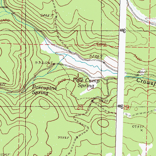 Topographic Map of Pole Camp Spring, OR