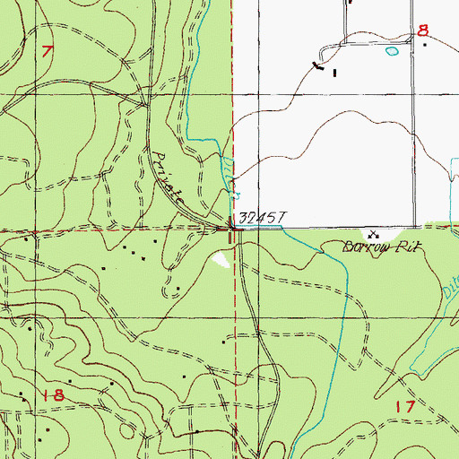 Topographic Map of Pole Creek, OR