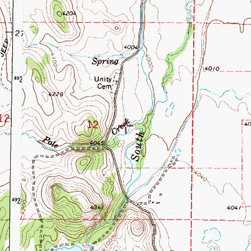 Topographic Map of Pole Creek, OR