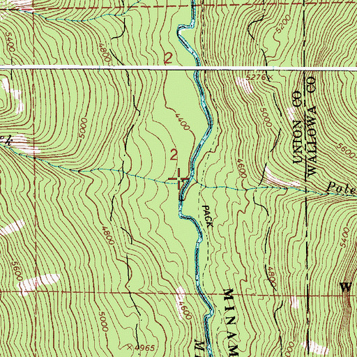 Topographic Map of Pole Creek, OR
