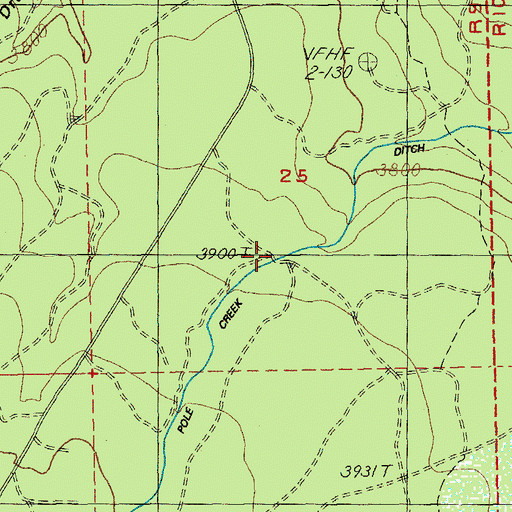 Topographic Map of Pole Creek Ditch, OR