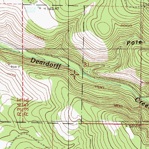 Topographic Map of Pole Gulch, OR