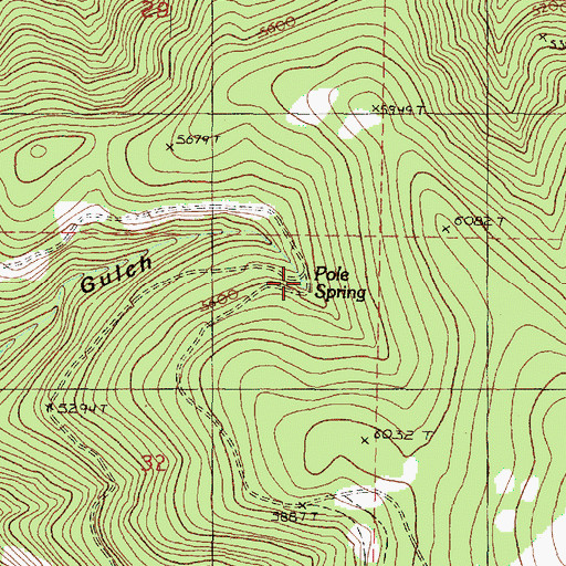 Topographic Map of Pole Spring, OR