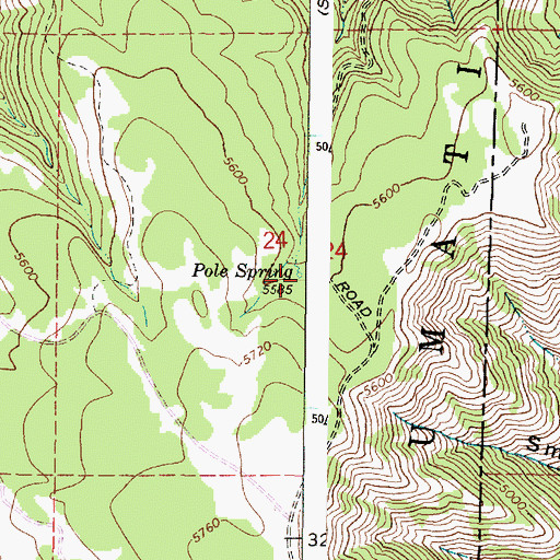 Topographic Map of Pole Spring, OR