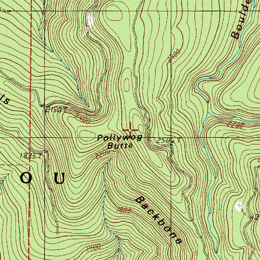 Topographic Map of Pollywog Butte, OR