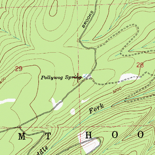 Topographic Map of Pollywog Spring, OR