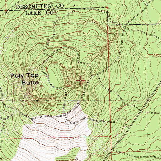 Topographic Map of Poly Top Butte, OR