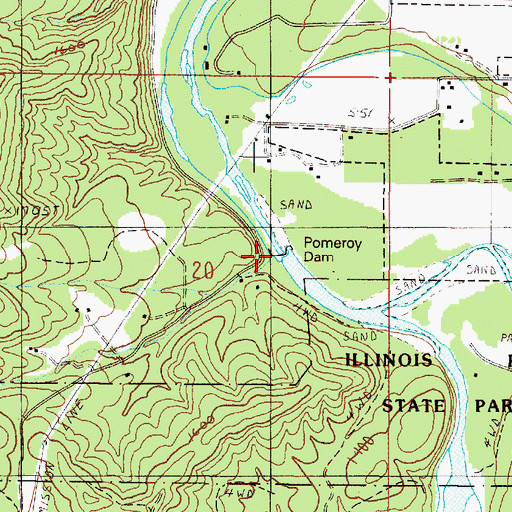 Topographic Map of Pomeroy Dam, OR