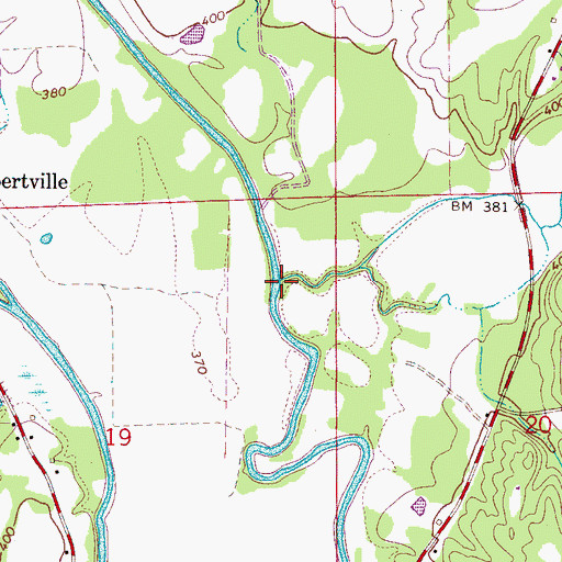 Topographic Map of Boxes Creek, AL