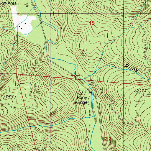 Topographic Map of Pony Creek, OR