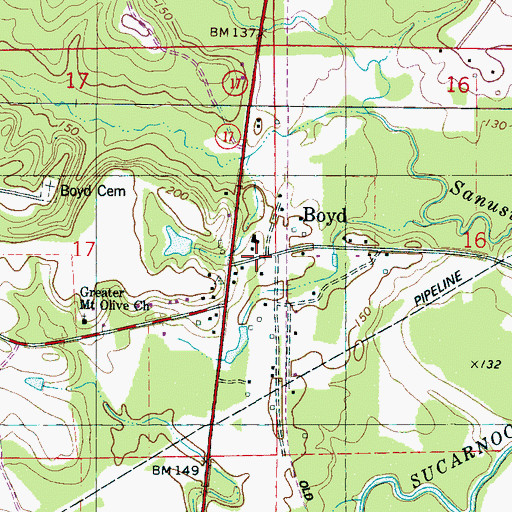 Topographic Map of Boyd, AL