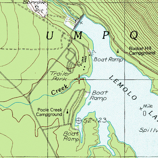 Topographic Map of Poole Creek, OR