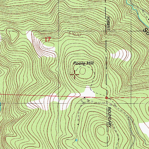 Topographic Map of Poole Hill, OR