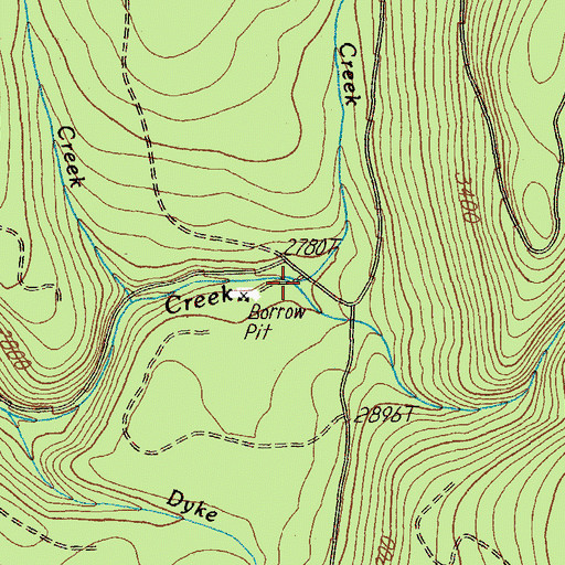 Topographic Map of Poop Creek, OR