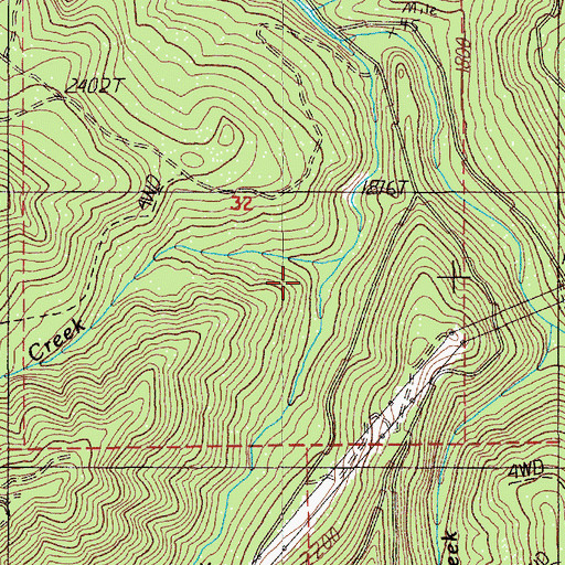 Topographic Map of Poopanelly Creek, OR