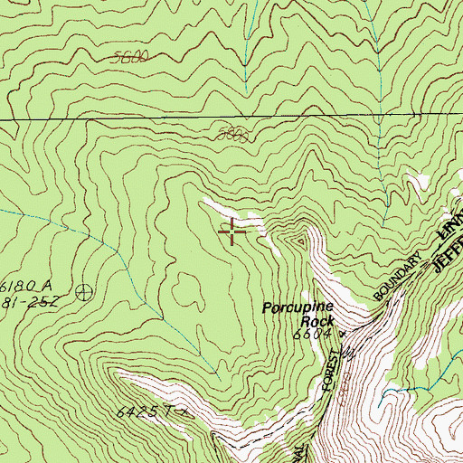 Topographic Map of Porcupine Peak, OR