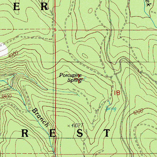 Topographic Map of Porcupine Spring, OR