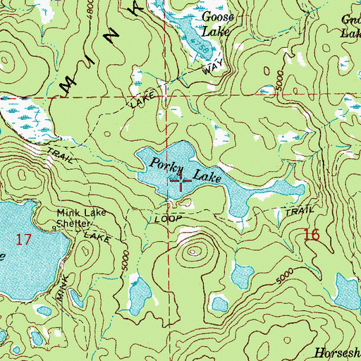 Topographic Map of Porky Lake, OR
