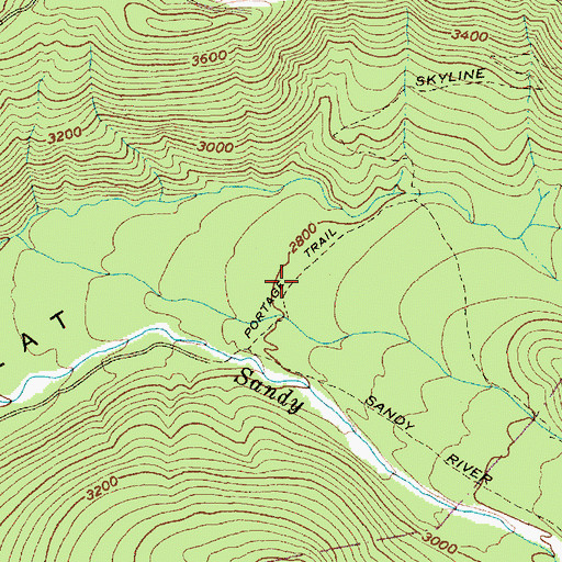 Topographic Map of Portage Trail, OR