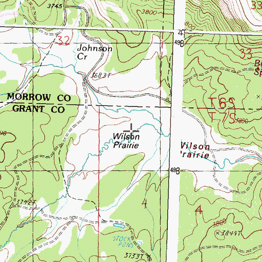 Topographic Map of Porter Creek, OR