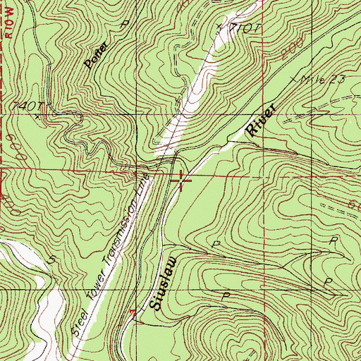 Topographic Map of Porter Creek, OR