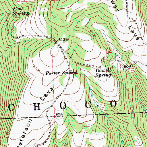 Topographic Map of Porter Spring, OR