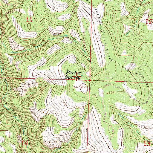 Topographic Map of Porter Spring, OR