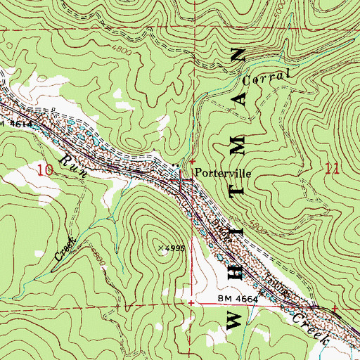 Topographic Map of Porterville (historical), OR
