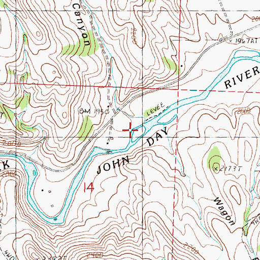 Topographic Map of Portuguese Canyon, OR