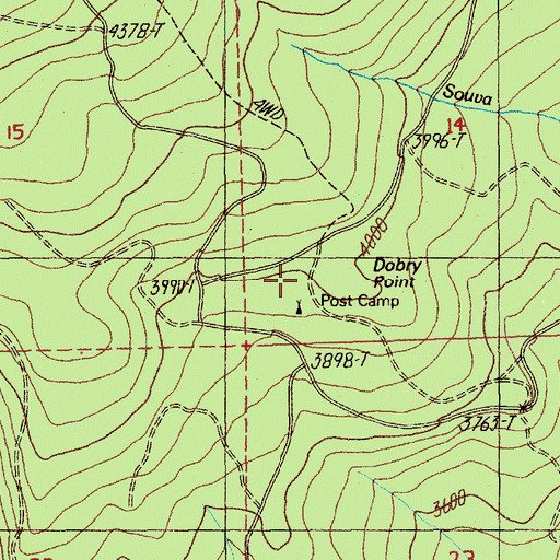 Topographic Map of Post Camp Recreation Site, OR