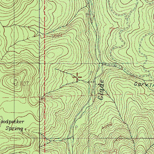 Topographic Map of Post Gulch, OR