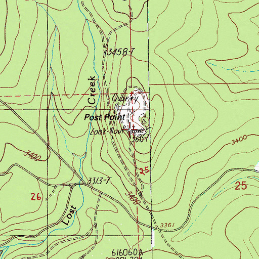 Topographic Map of Post Point, OR