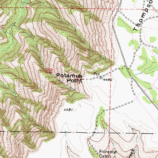 Topographic Map of Potamus Point, OR