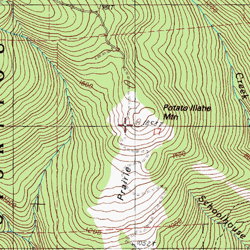 Topographic Map of Potato Illahe Mountain, OR
