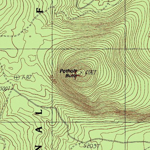 Topographic Map of Pothole Butte, OR