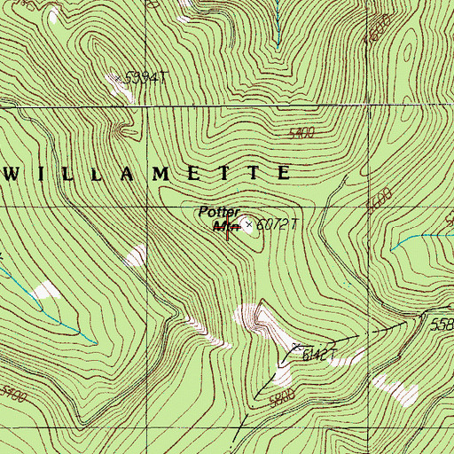 Topographic Map of Potter Mountain, OR