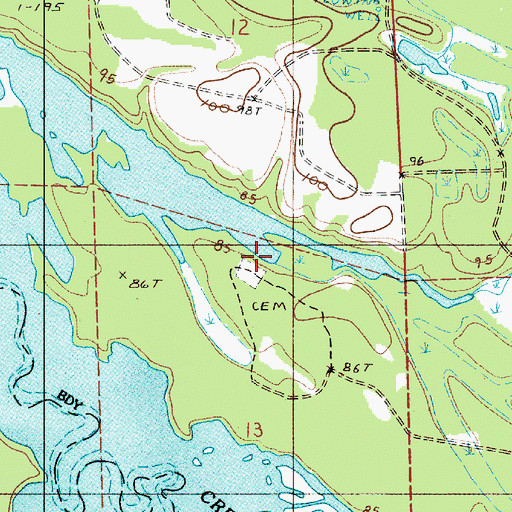 Topographic Map of Boykin Cemetery, AL