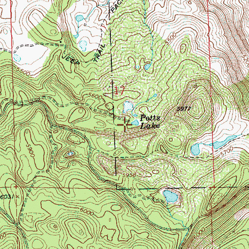 Topographic Map of Potts Lake, OR