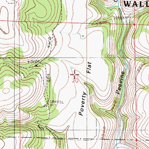 Topographic Map of Poverty Flat, OR