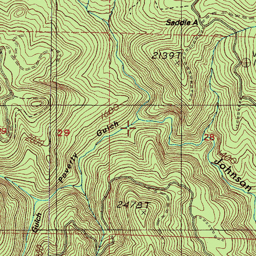 Topographic Map of Poverty Gulch, OR