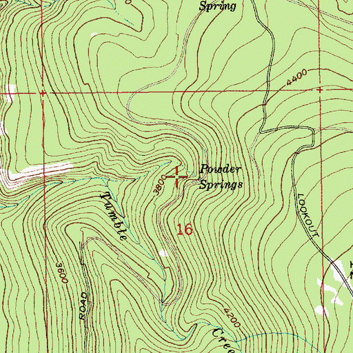 Topographic Map of Powder Springs, OR