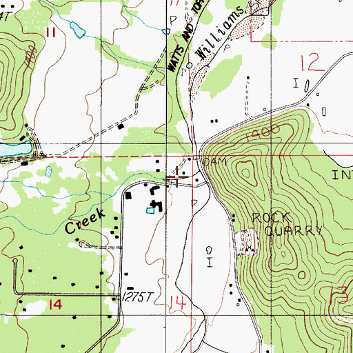 Topographic Map of Powell Creek, OR