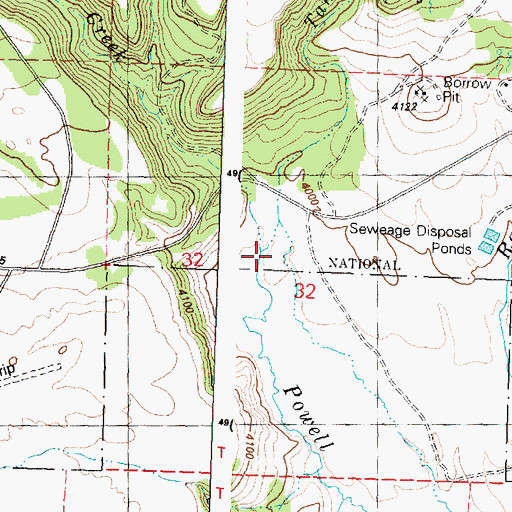 Topographic Map of Powell Creek, OR