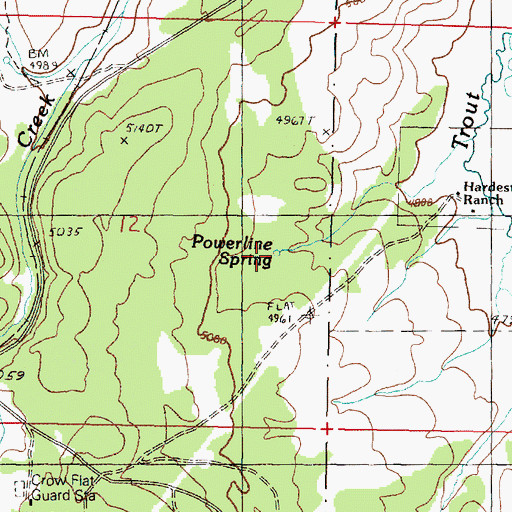 Topographic Map of Powerline Spring, OR