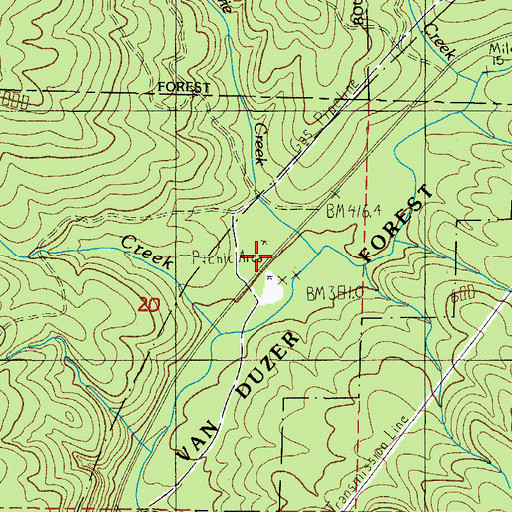 Topographic Map of Prairie Creek, OR