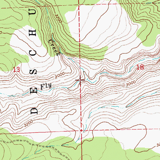 Topographic Map of Prairie Farm Creek, OR